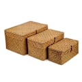 Miniatyrbillede 2 af 5: Vævet kurv Fletkurv med låg Havgræsvasketøj Rattan arrangørkasse til badeværelse Stue Køkken