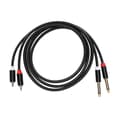 Quarter Inch Dual RCA til Dual TS Kabel 1,5 meter 6,35 mm 2 RCA til 2 TS Stereo Patch Cord