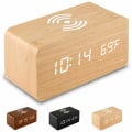 Miniatyrbild 1 av 5: Digital Väckarklocka Med Trådlös Laddare Led Desktop Väckarklocka Temperaturdisplay, Bronzer - Bronzer