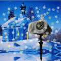 Miniatyrbild 2 av 3: LED julljusprojektor utomhus vit snöflingaprojektor inomhusprojektor med fjärrkontroll IP65 vattentät Sno