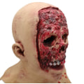 Miniatyrbild 2 av 4: Ansikte utan hud med blod zombie zombie mask blödande mask latex huvudbonader Halloween dekoration rekvisita