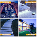 Miniatyrbillede 2 af 5: 8X LED Solar Have Spotlight Solar Gårdsplads Lampe IP65 Udendørs Ground Spot Lampe Rustfrit Stål 8LEDs Cool White - Silv