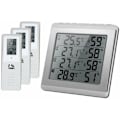 Miniatyrbillede 2 af 4: Hygrometer med digitalt LCD-termometer, 3 eksterne sendere