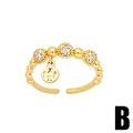 Pikkukuva 1 / 5: Sormus Vintage Zircon Geometry Stud Muotikorut Ac10599 B