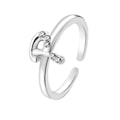 Miniatyrbild 1 av 5: Mode enkel 26 bokstäver strass inlagd öppning finger ring dam smycken gåva Silver P
