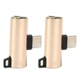 2 i 1 USB C til 3,5 mm lydadapter Gull ABS Slitesterk Lytt til musikk mens du lader