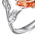 Miniatyrbild 4 av 4: Mode Rose Flower Leaf Open Ring Kvinnor Justerbar Party Smycken Band Present