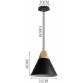 Miniatyrbillede 4 af 4: Creative Industrial Pendel Lampe Massivt Træ Soveværelse Stue Dekorativ Pendel Lampe (Sort) - Sort