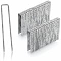 Miniatyrbillede 1 af 5: Pakke med 100 galvaniserede stålpløkker til meget hårde underlag - Pløkker til trådnet - Længde 200 mm, Bredde 40 mm, Tykkelse 2,5
