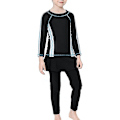 Miniatyrbild 1 av 4: 3st/ set Modest Burkini Badkläder Barn Flickor Muslimska Islamiska Cap Strandkläder Black 3-4 Years