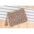 Miniatyrbillede 3 af 4: Summer Beach stråtaske til kvinder Small Crossbody Top Håndtag Skulder Håndtaske Mini Håndvævet Rattan Clutch Pung A916-1129 B