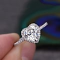 Miniatyrbillede 3 af 5: Kvinder Ring Hjerte Form Rhinestones Smykker Galvanisering Mode Udseende Fingerring til bryllup US 11
