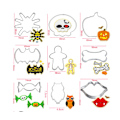 Miniatyrbillede 4 af 5: Sæt med 10 styks Halloween fondant kagedåser i rustfrit stål,
