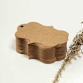 Miniatyrbillede 5 af 5: 100 stk. Kraft-mærker Gavemærker 3x5 cm med jutesnor til bryllup, fødselsdag, valentinsdag, jul (Kraft)