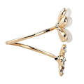 Miniatyrbillede 1 af 4: 1 stk Elegant Double Daisy Flower Ring Rhinestone Justerbar Open Ring smykker