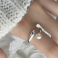 Miniatyrbillede 4 af 5: Ring Perle Sølv Modesmykker Ac5102