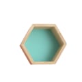Miniatyrbillede 1 af 5: Væghylde i massivt træ Displayhylde Sekskantet honeycomb-hylde (medium, grøn),