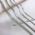 Miniatyrbillede 5 af 5: Snake Chain halskæde rustfrit stål sildeben guld farve Chain halskæde silver color 4mm 16inch(40cm)