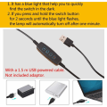Miniatyrbillede 4 af 5: Sort Clip-on-læsebordslampe USB-bordslampe 10-niveau dæmpbar LED-bordslampe， Velegnet til sovesale, soveværelser, personlig spa