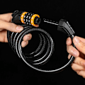 Miniatyrbillede 4 af 5: Lixada aluminiumslegering D-formet karabinhage, lys nøgle med lås, guld - model: Sort femcifret kode