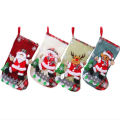 Miniatyrbillede 1 af 3: Store hør julestrømper Julepynt Julegavepose Gavepose (Snemand),