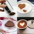 Miniatyrbillede 2 af 5: 3 stk rustfrit stål chokolade shaker melpulver florsukker kaffesigte + låg