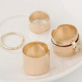 Miniatyrbild 3 av 4: 4x Dam Punk Stack Plain Above Knuckle Ring Midi Finger Band Rings Set Silver