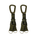 Miniatyrbild 1 av 4: 2 st Multifunktionell spänne flaskhållare Bärbar bandklämma Karbinhake Nyckelring Webbing D-formad dubbelkrok för fiske bergsklättring (armégree)