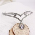 Miniatyrbillede 4 af 5: Zircon Kvinder Krone Legering Rhinestone Bryllup Hår Tilbehør Bryllup Tiara
