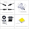 Miniatyrbillede 2 af 5: 12V/IP67 vandtæt LED gulvlampe, forsænket gulvlampe, varm hvid, 3200K, 10 STK