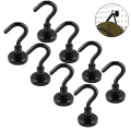 Pikkukuva 2 / 4: Piao 8kpl magneettikoukut Heavy Duty, vahva magneetti koukulla jääkaappiin, superneodyymi ripustukseen, magneettiripustin työkalulaatikolle, risteily, grilli, takki Black Maximum pulling force 13KG