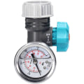 Miniatyrbillede 2 af 5: Justerbar vandtryksregulator med trykmåler Drivhushavevandingscontroller Messing blyfri justerbar