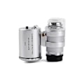 Miniatyrbillede 5 af 5: Mini Pocket Microscope 60X bærbar håndholdt forstørrelsesglas Juveler LED forstørrelsesglas - sølv