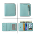 Pikkukuva 1 / 3: Naisten kompakti bifold ylellinen aitoa nahkaa sisältävä taskulompakko light blue