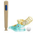 Miniatyrbillede 1 af 5: Automatisk baseballkastermaskine til børn med fodudkast, bat og 3 bolde - Blåt legesæt