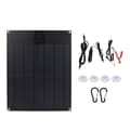 20W 5V 12V Solpanel Dobbeltudgang Monokrystallinsk Strømgenerator Panel Batterioplader Kit til Bil Båd Trailer RV Sort