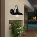 Miniatyrbillede 2 af 5: Retro Industriel Væglampe Metalskærm E27 Lampe til Soveværelse Stue Bar Sort og Hvid - Sort