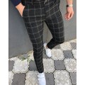 Pikkukuva 1 / 2: Miesten ruudulliset ohuet kynähousut Black L