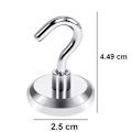 Miniatyrbillede 5 af 5: Magneter med kroge, magnetkroge, 8 superstærke neodymmagnetiske kroge område Køkken Badeværelse Soveværelse Garage Låserum Kontor Køleskab Silver Maximum pulling force 25KG