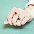 Pikkukuva 3 / 5: Sormus Vintage Zircon Heart Stud Muotikorut Ac9402 purple
