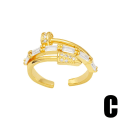 Miniatyrbillede 4 af 5: Ring Vintage Zircon Metallic Element Modesmykker Ac10243 A