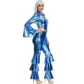 Miniatyrbillede 3 af 4: Blå Jumpsuit i imiteret læder (XL)
