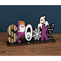 Pikkukuva 3 / 4: 3-osainen set halloween puisia koristeita, joissa pohjakirjaimet kurpitsa pöytätarvikkeet koristeet,
