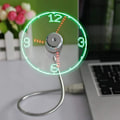 Miniatyrbild 1 av 5: Mini USB Clock Fläkt, HuiHeng Flexibel Svanhals LED Klocka USB Fläkt Tid Display Klockfläkt för PC Dator