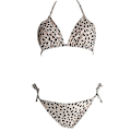 Miniatyrbild 2 av 4: kvinnor Sexig Bikini String Set Vadderad Push Up Badkläder Sommar Beach Baddräkt Polka Dot Beige S