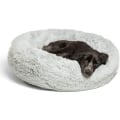 Pikkukuva 5 / 5: Vaaleanharmaa Pyöreä Pehmo Lemmikkien Bed Pyöreä Basket Companion Nest Paksu täytetty eläinten pesätyyny kissoille ja koirille Deepille
