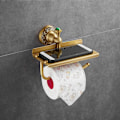 Miniatyrbillede 2 af 5: Toiletpapirholder massiv messing vægmonteret toiletrulleholder tissueholder toiletpapir opbevaring antik messing finish