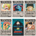 Miniatyrbillede 5 af 5: One Piece Wanted Plakater 28,5 cm × 19,5 cm, Ny udgave Kraft Paper Plakat, Luffy 1,5 milliarder, sæt med 24