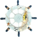 Miniatyrbillede 1 af 5: Skibsrat, træ, maritim indretning, vægophæng, træ, lyseblå 1,