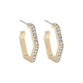 Miniatyrbillede 1 af 2: øreringe Small Hexagon Golden Alloy Zircon Ear Clips Til Fødselsdagsgave